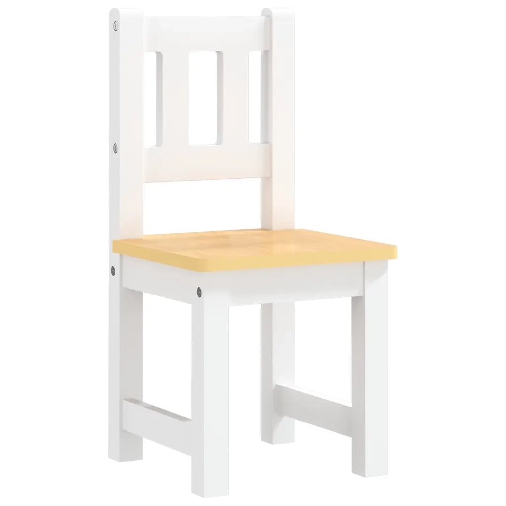 Set Tavolo e Sedie per Bambini 3 Pezzi Bianco e Beige in MDF 10410