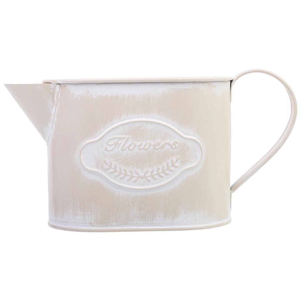 Annaffiatoio in metallo bianco 20,5x8,5x105/11h cm