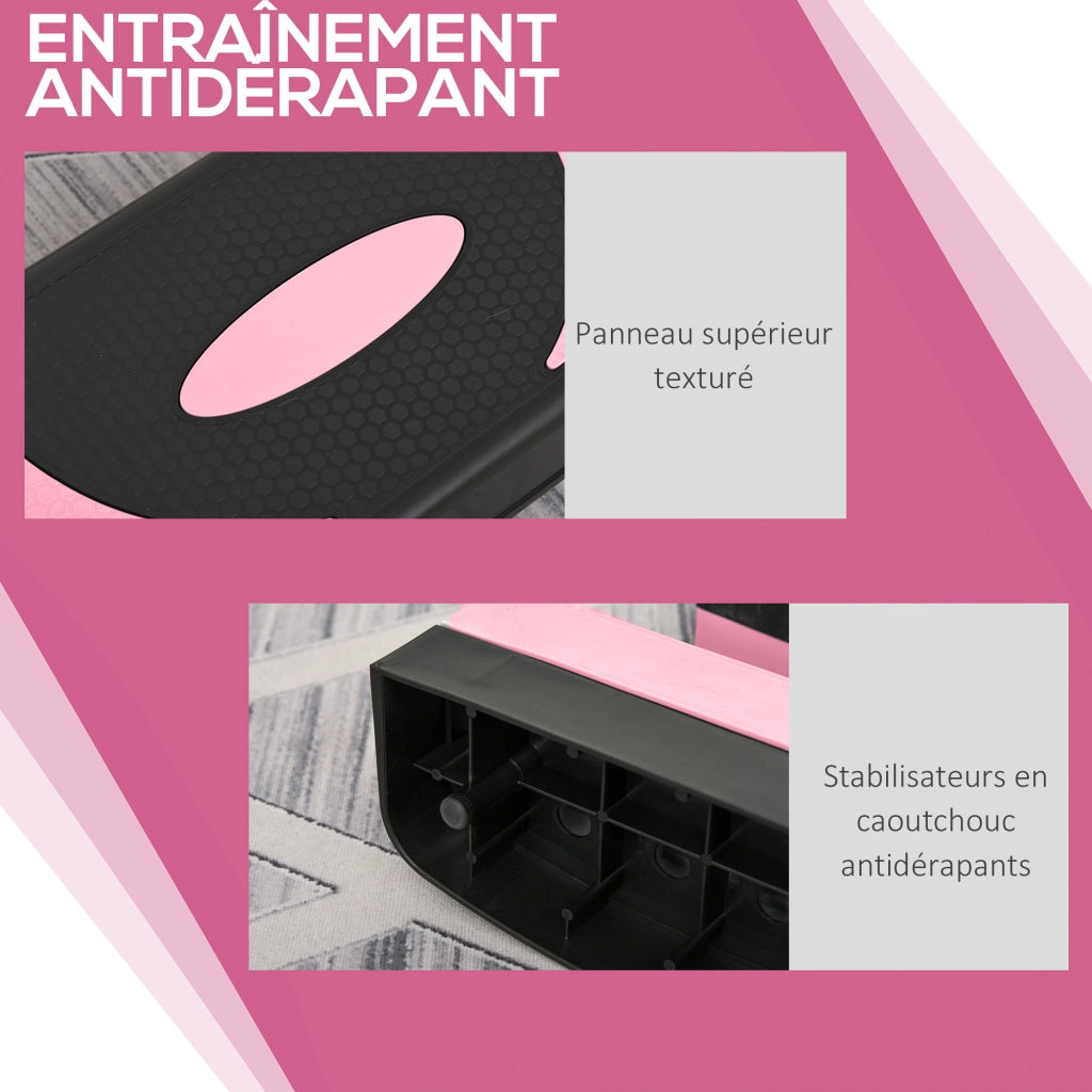 Stepper fitness ¨C Minimal ¨C 80x31x20 cm nero rosa chiaro