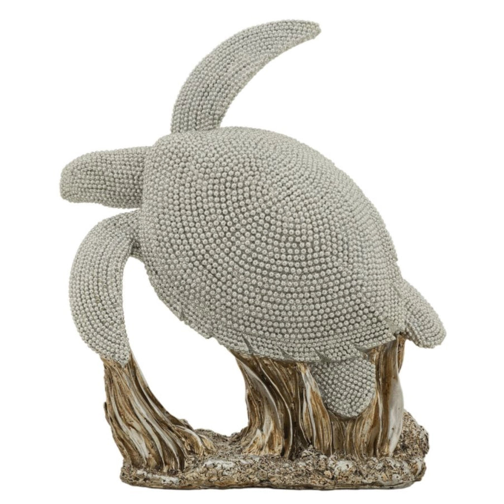 Scultura Tartaruga, Argento, Poliresina, 19x10,5x22 cm