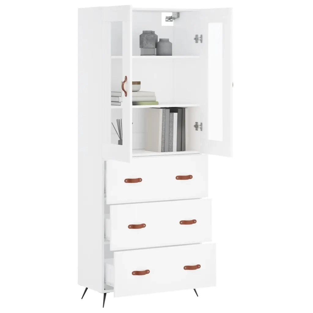Credenza | Madia | Buffet da pranzo | Armadio da pranzo Bianca 69,5x34x180 cm in Legno Multistrato