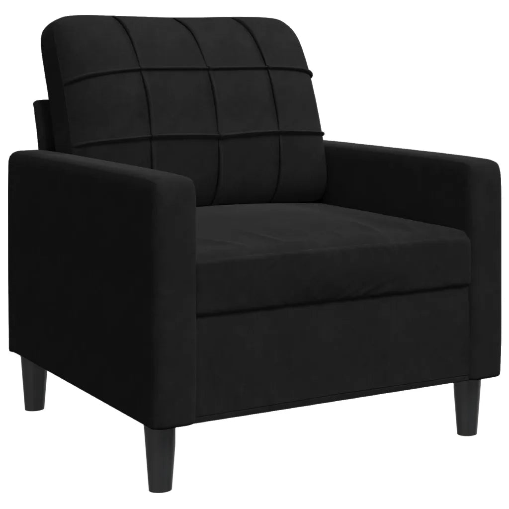 Poltrona | Sedia Relax Nero 60 cm Velluto