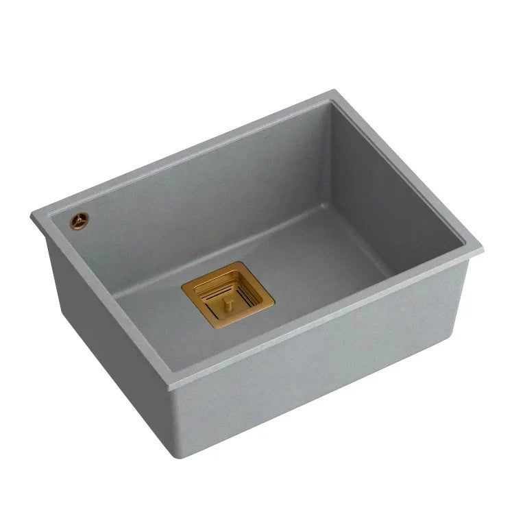 Lavello In Granito David 50 Grey Metallic Tappo rame spazzolato