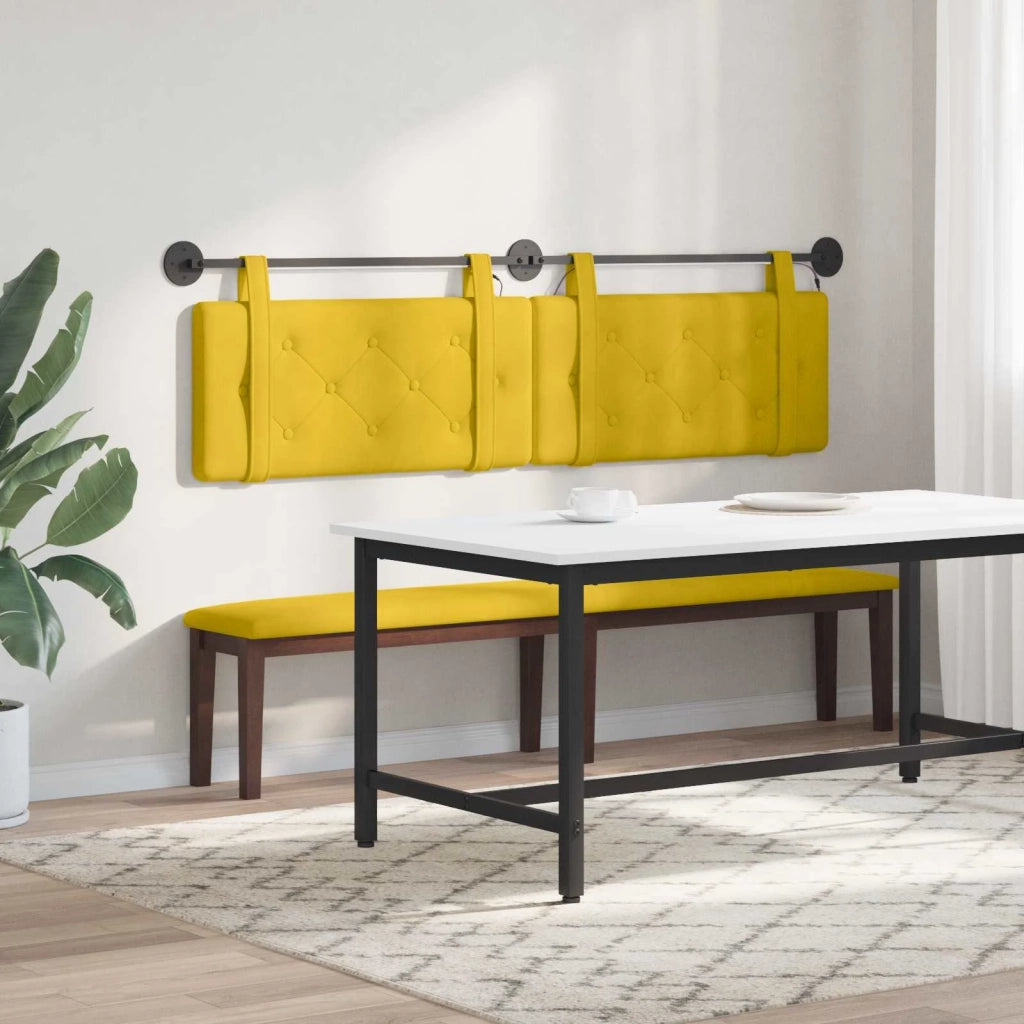 Testiera | Testata sospesa Con luce LED Giallo Velluto
