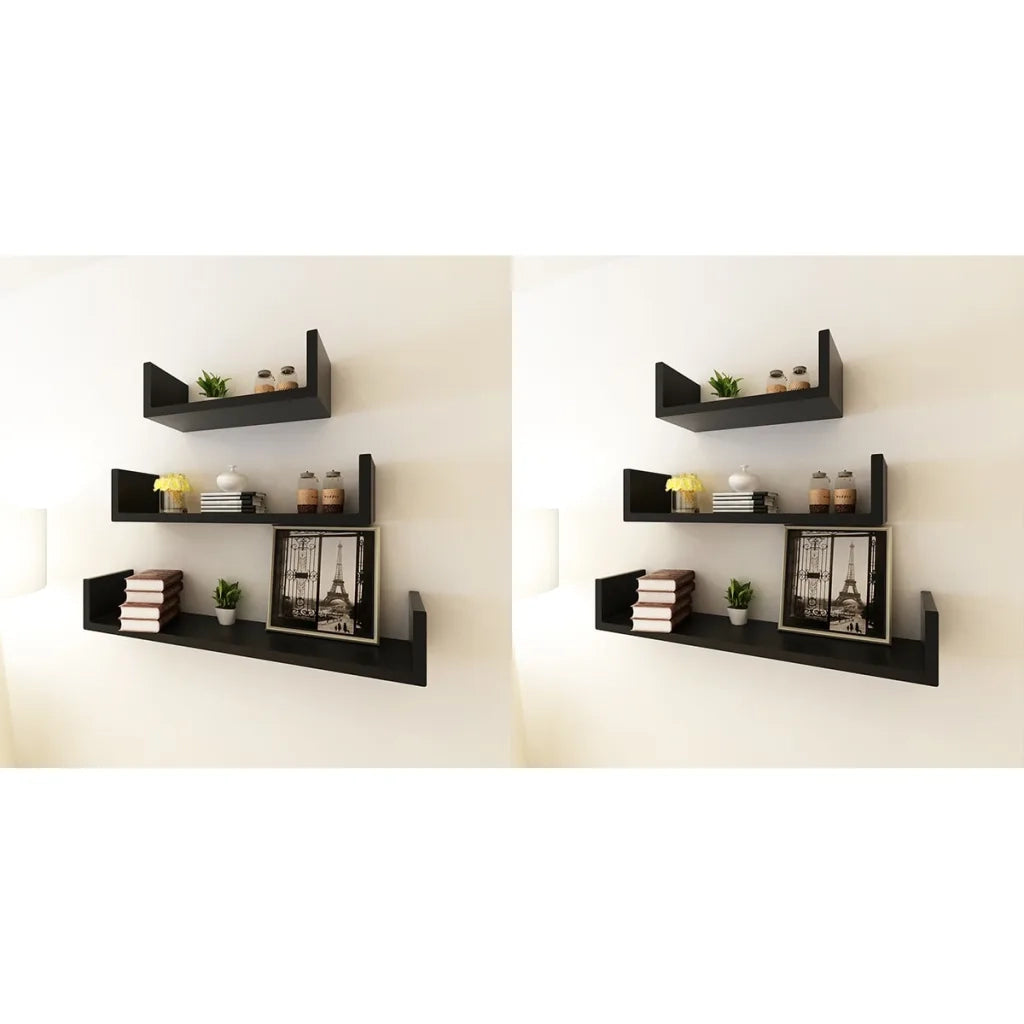 Mensole da Parete 6 pz Nero 275989