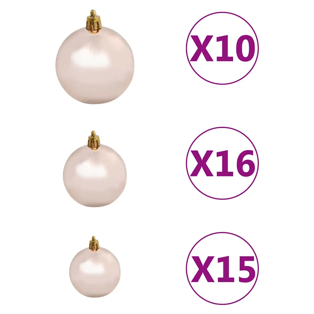 Albero Natale Incernierato con 300 LED e Palline 240 cm 3210158