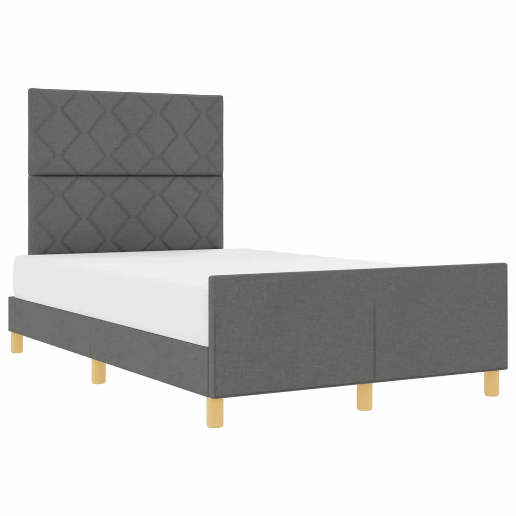 Struttura del letto Grigio scuro 120 x 190 cm Tessuto
