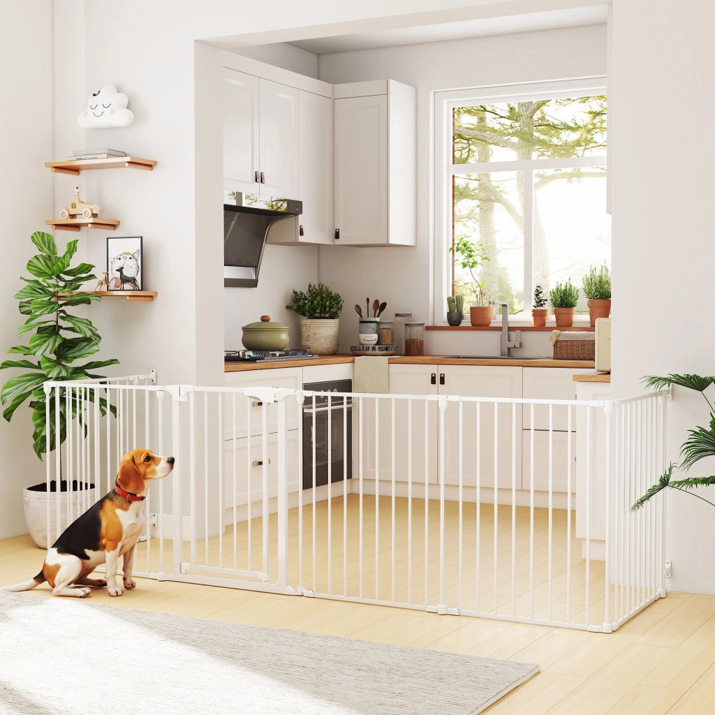 Cancello per Cani Pieghevole 6 Pannelli ¨C Minimal ¨C Bianco