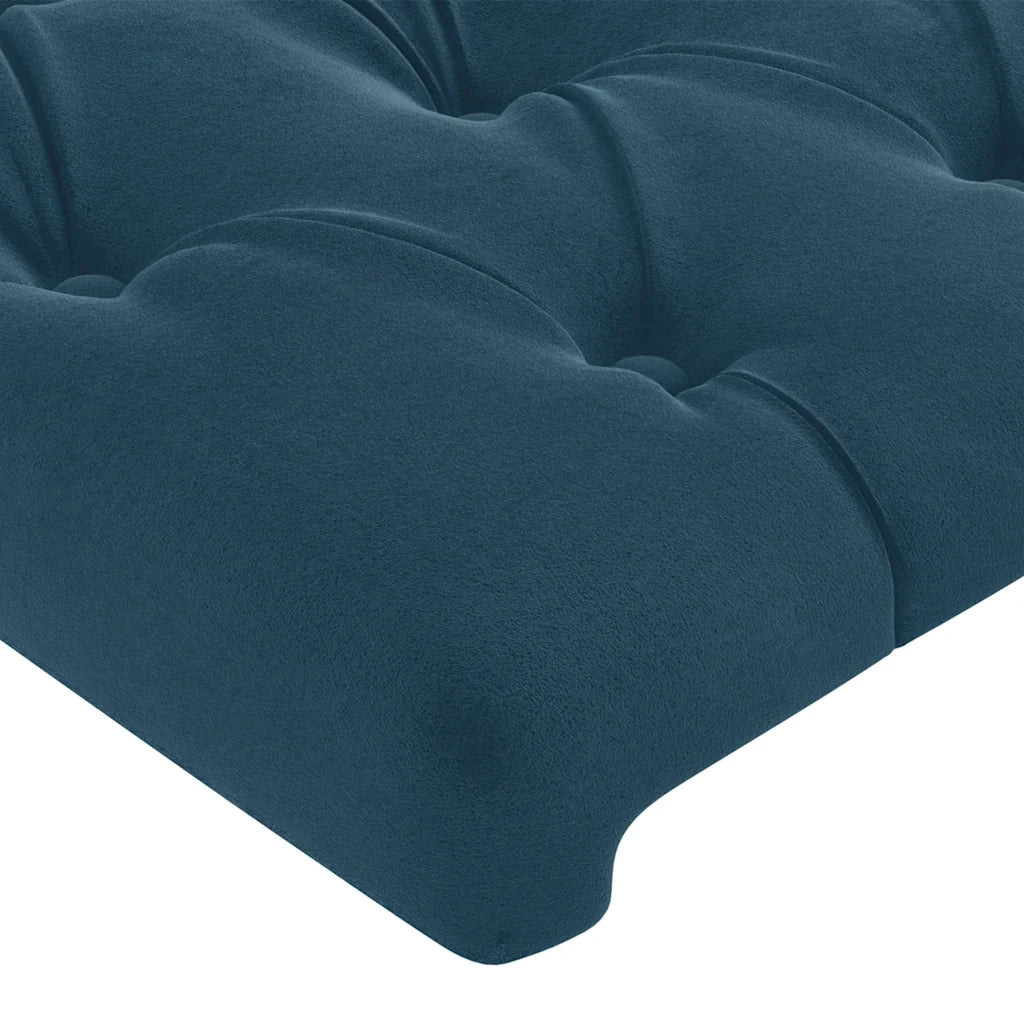 Testiera | Testata ad Orecchio Blu Scuro 103x16x78/88 cm in Velluto