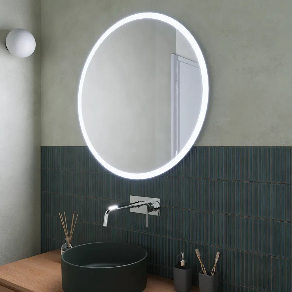 Specchio led Ø 70 cm touch screen luce calda/fredda | Beam