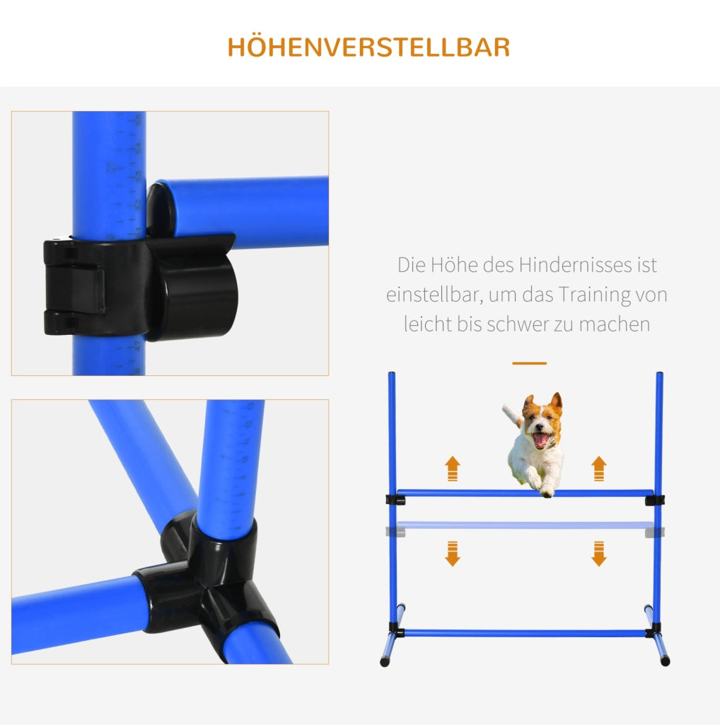 Set agility per cani regolabile in altezza con ostacoli e slalom