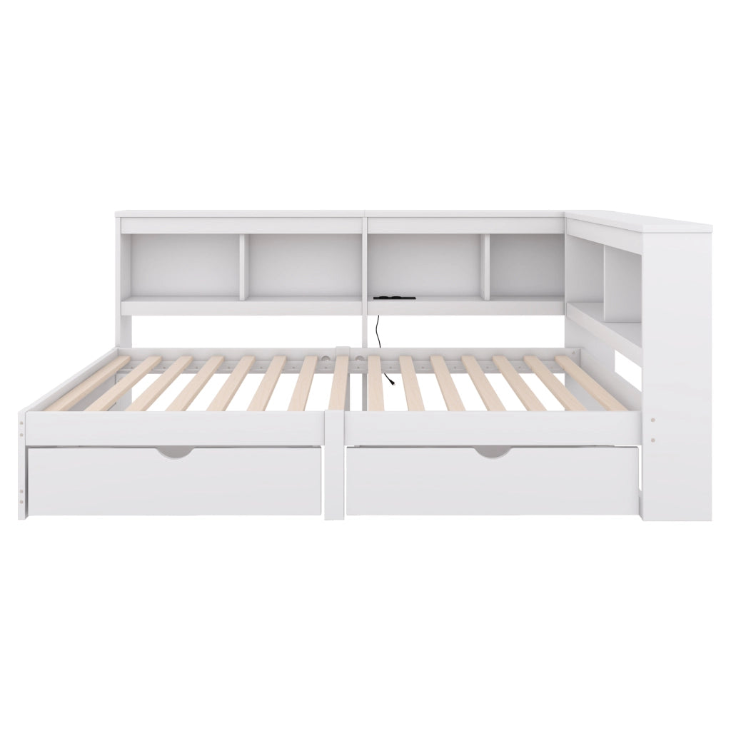 Daybed 90x200 - Xylo - Bianco con cassetti e porta USB