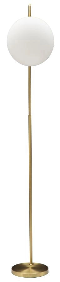 Lampada da Terra Glamy 25x36x179 cm in Ferro e Vetro Bianco e Oro