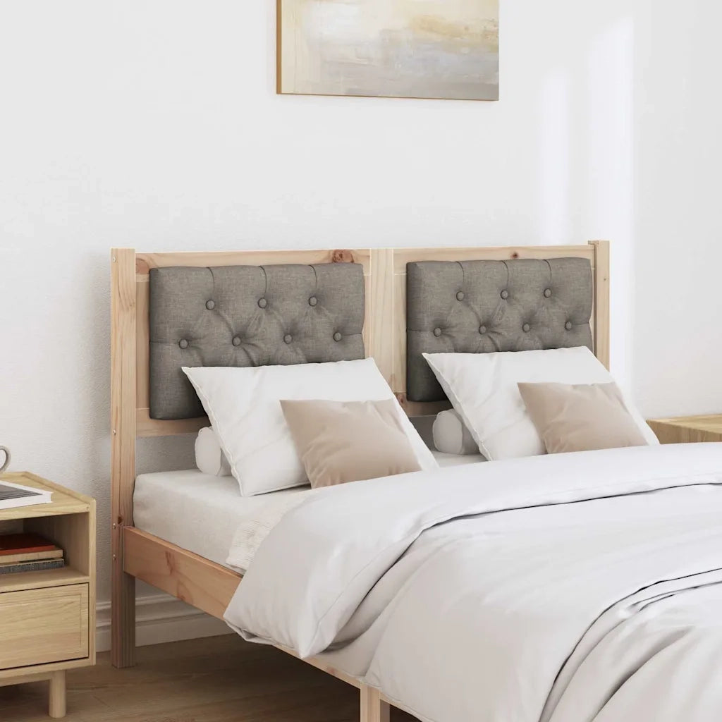 Testiera Altro-Testiera con Cuscini Marrone e taupe 120 cm Legno di pino massello