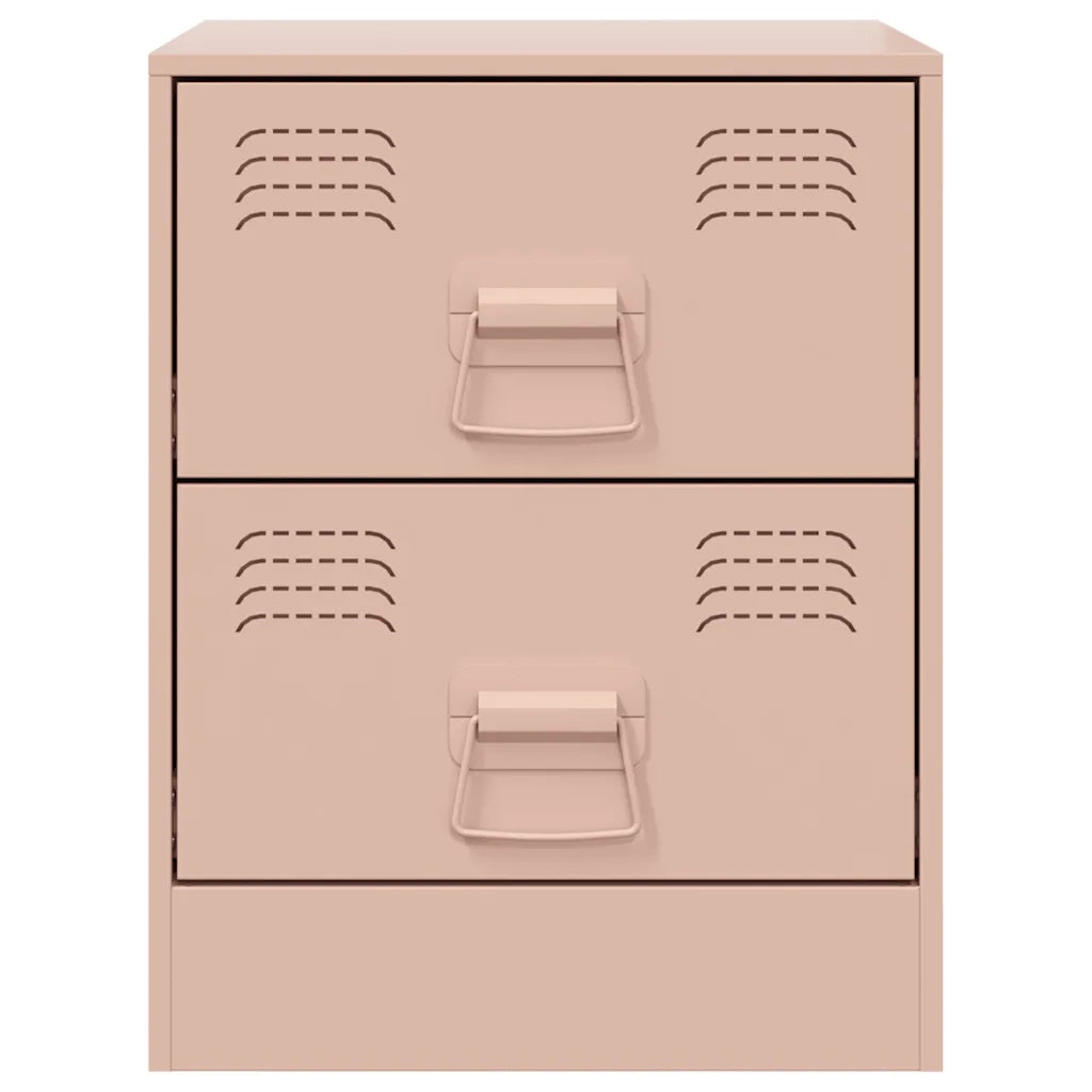 Comodino | Armadio da Notte | Mobiletto da notte Rosa 34,5x39x44 cm in Acciaio
