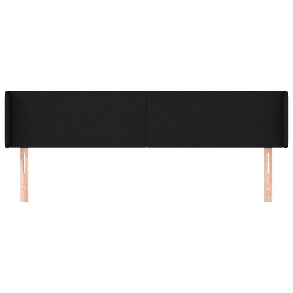 Testiera ad Orecchio-Testata con Orecchie Nera 183x16x78/88 cm in Tessuto 349435