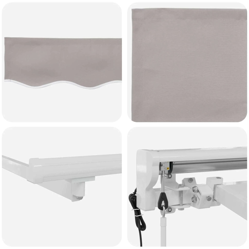 Tettuccio Elettrico Retrattile Grigio chiaro e bianco 3 x 2,5 m 3421784