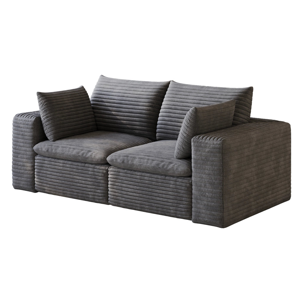 Divano modulare con imbottitura in schiuma, design senza telaio, in tessuto grigio scuro 180 × 90 × 60 cm