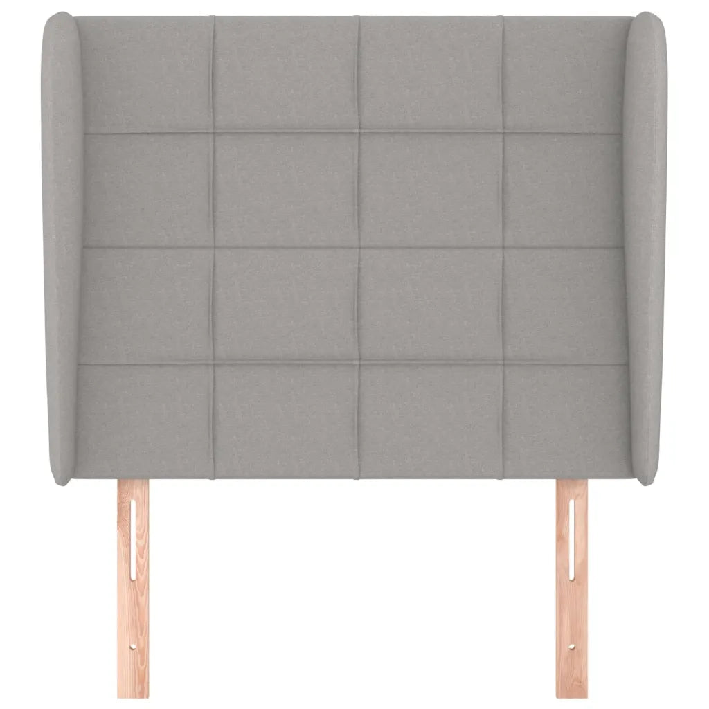 Testiera | Testata ad Orecchio Grigio Chiaro 93x23x118/128 cm in Tessuto
