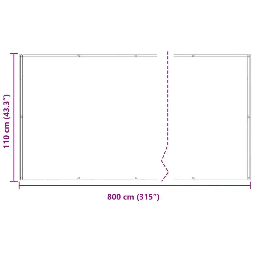 Schermo da balcone Grigio chiaro e bianco 110 x 800 cm 42030954