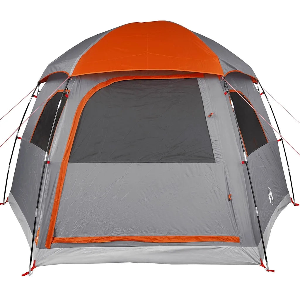 Tenda Familiare Igloo 6 Persone Grigia Arancione Impermeabile
