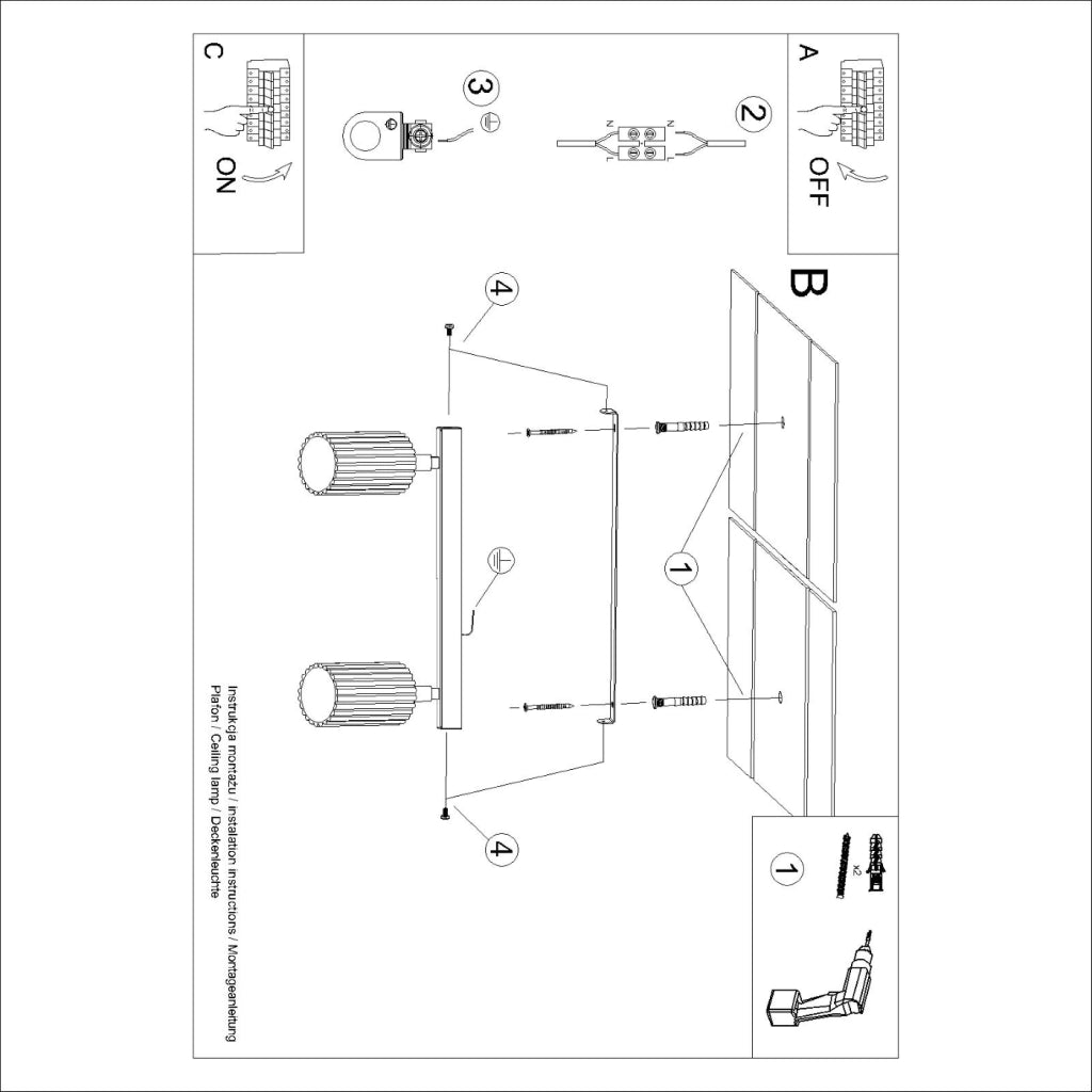 Lampada da soffitto KARBON 2 oro