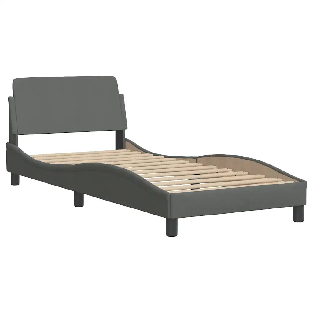 Giroletto senza Materasso-Struttura Letto Hvar Grigio Scuro 80x200 cm Tessuto