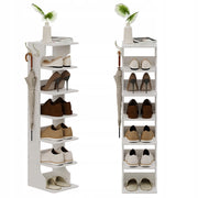 Scarpaia stretta bianca scaffale 6 livelli loft con ganci