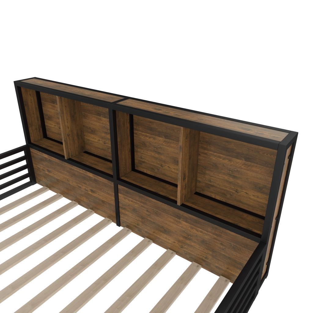 letto a piattaforma mdf metallo nero 140 x 200 cm