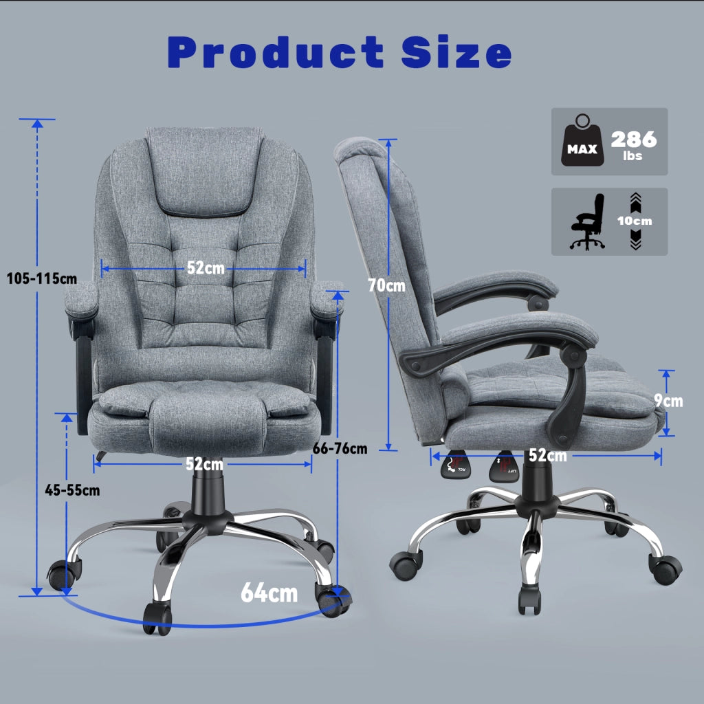 Sedia da ufficio,  Sedia girevole ergonomica con braccioli, altezza regolabile, per ufficio domestico e gaming, grigio scuro