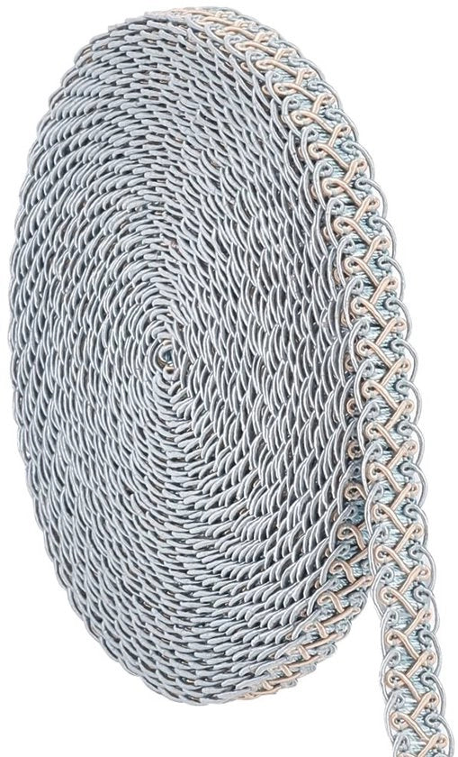 Fili di Setola a Treccia - Trama a Nastro - Polyester - Blu - Decorazione e Ricamo - Per Matrimoni e Decorazione Casa - 15 mm Largo
