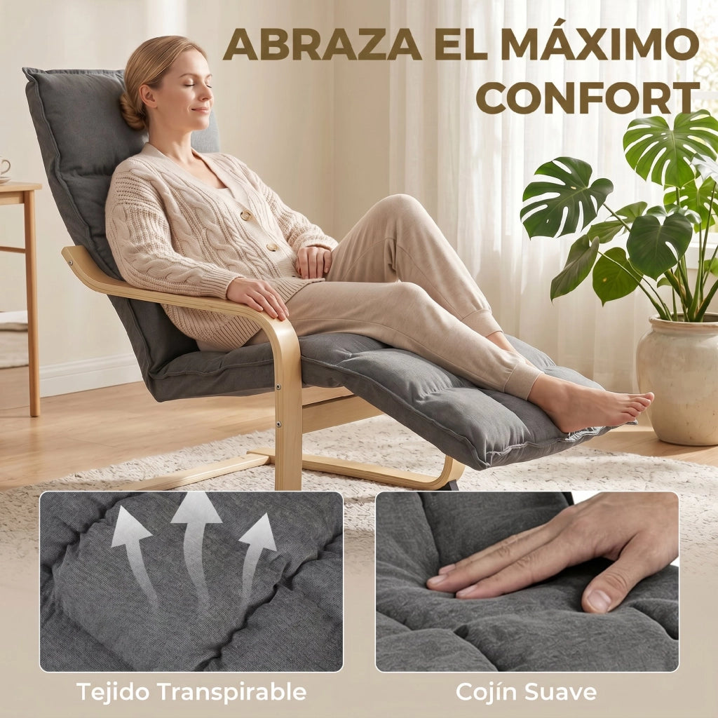 Poltrona Relax con Poggiapiedi e Dondolo ¨C Minimal ¨C Grigio