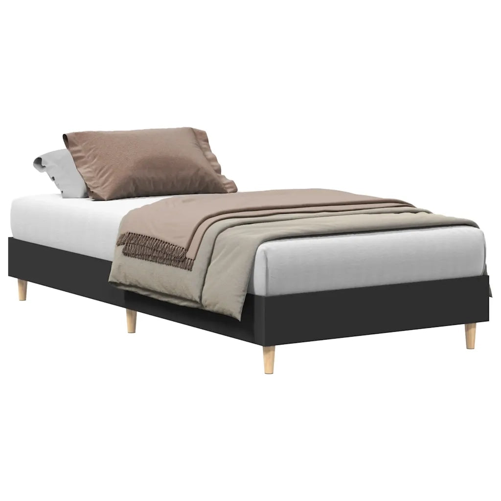Giroletto senza Materasso Nero 75x190 cm in Legno Multistrato 861094
