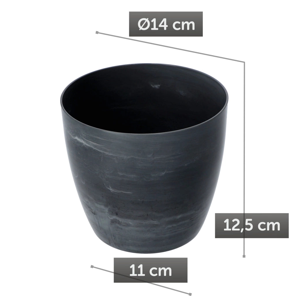 Coprivaso KADAX da 14 cm, vaso per fiori, effetto marmo grigio, per soggiorno, supporto per fiori