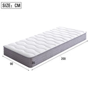 Matratze mit Federkern 90x200 cm, 20 cm Höhe, Härtegrad H3, ergonomische Module für Lendenwirbelentlastung, gerollt verpackt