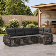 Set Divano da Giardino 5 pz Grigio e Grigio Scuro polyrattan 3435416