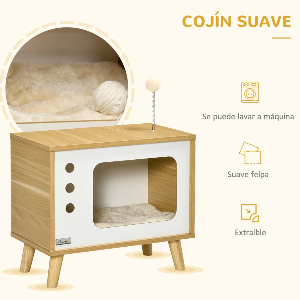 Casetta per Gatti ¨C zephmum ¨C Legno Rovere 50x28x43 cm