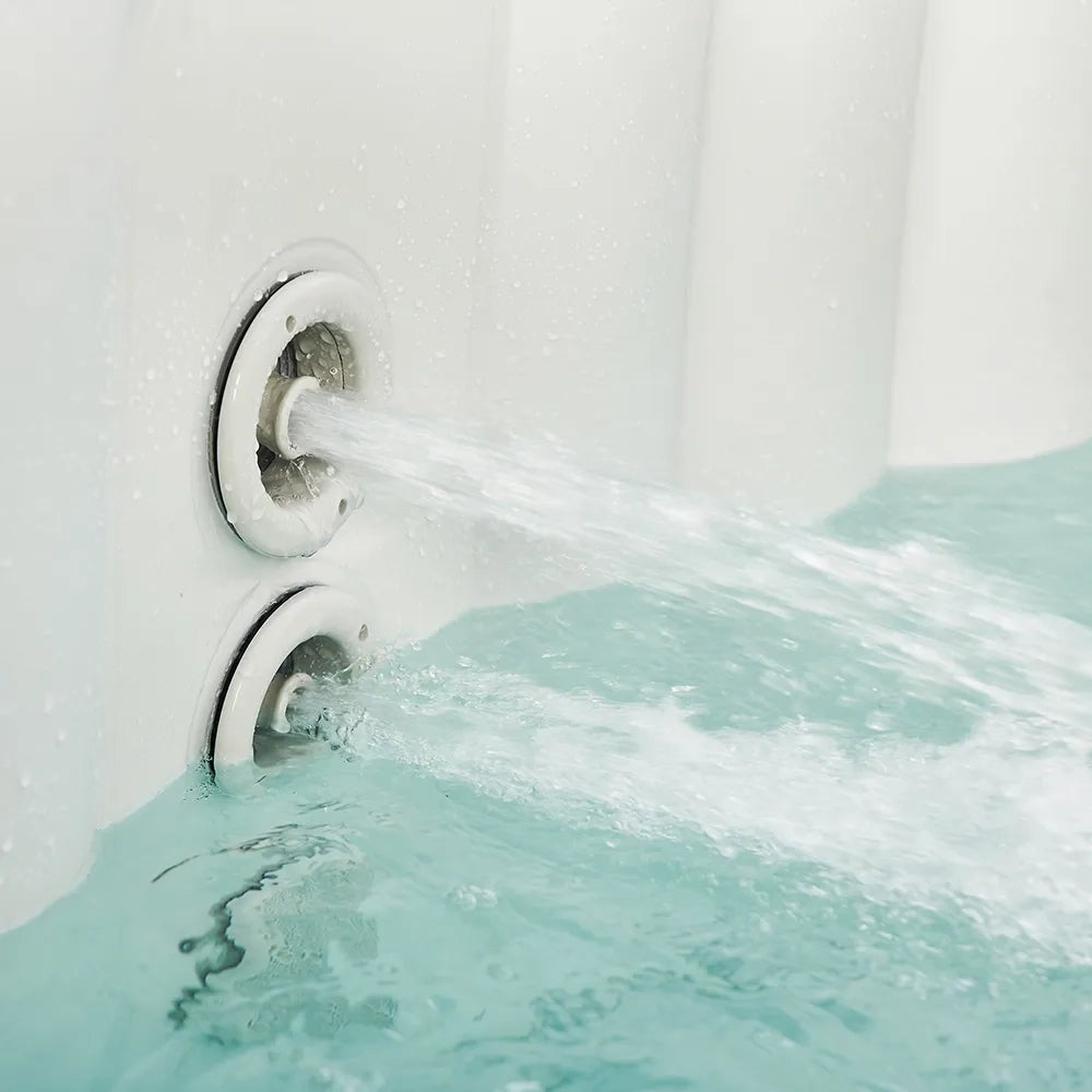 Tempo Style - Piscina Idromassaggio Circolare MSpa Splendida M-CA061 (6 Posti) | 204 cm diametro | 930 litri | 125 getti d'aria massaggianti | 6 Idrogetti | Copertura inclusa