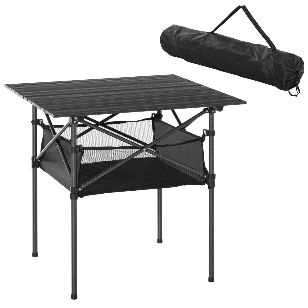 Tavolo da Campeggio Pieghevole Salvaspazio ¨C Xylo ¨C Nero 70x70x69cm con Borsa