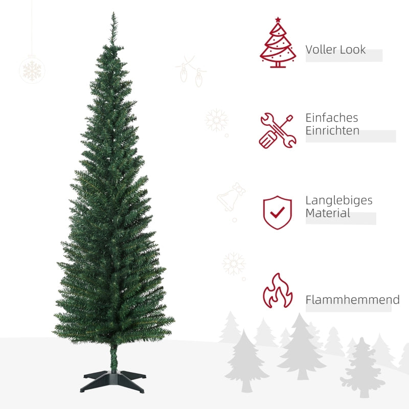 Albero di Natale artificiale verde 180 cm con 390 punte e supporto; struttura smontabile per interni