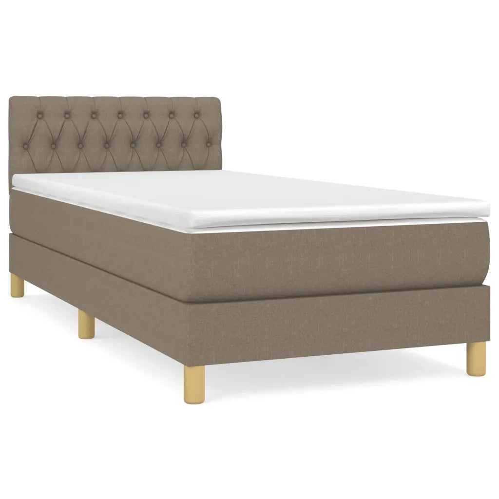 Giroletto a Molle con Materasso-Struttura Letto Tortora 90x200 cm inTessuto 111372