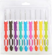 Set di Aghi da Maglia 9 Pezzi - Aghi da Maglia Ergonomici - Manico Lungo e Dolce - Dimensioni B-J 2,0 mm-6,0 mm - Ideali per Mani con Artrite - Materiale Silicona/ABS - Aghi da Maglia a Bussola