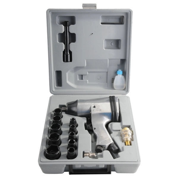 Excel CDF00107 Avvitatore Pneumatico 1-2'' Reversibile 7000 giri-min 6,33 kgfm con Kit Bussole Valigetta colore Nero