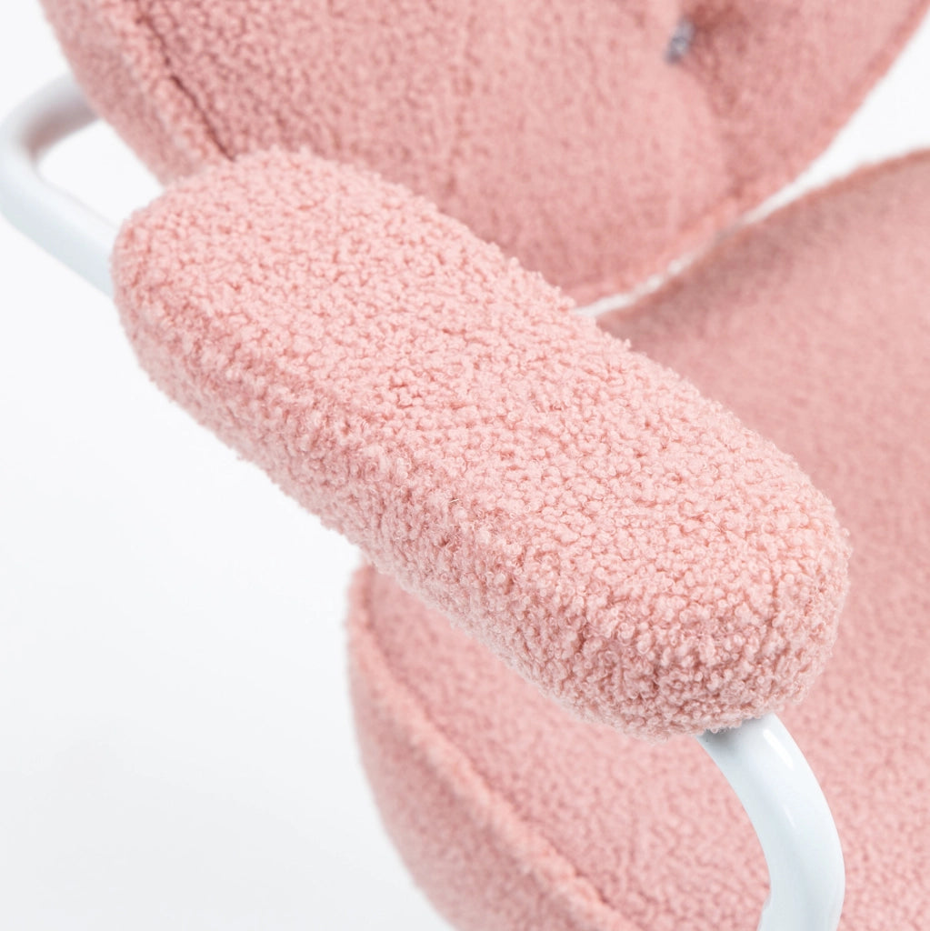 Sedia da ufficio rosa in tessuto con funzione oscillante
