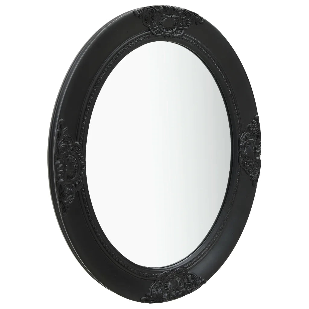 Specchio da Parete Stile Barocco 50x60 cm Nero 320351