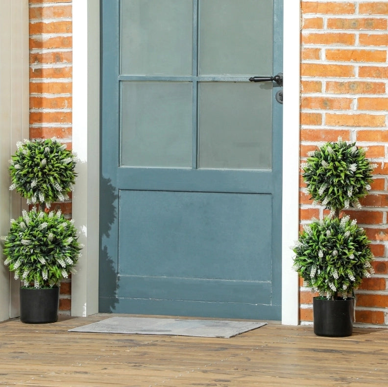 Set di 2 piante artificiali ULEVR di lavanda bianche 70 cm in vaso, per interni ed esterni