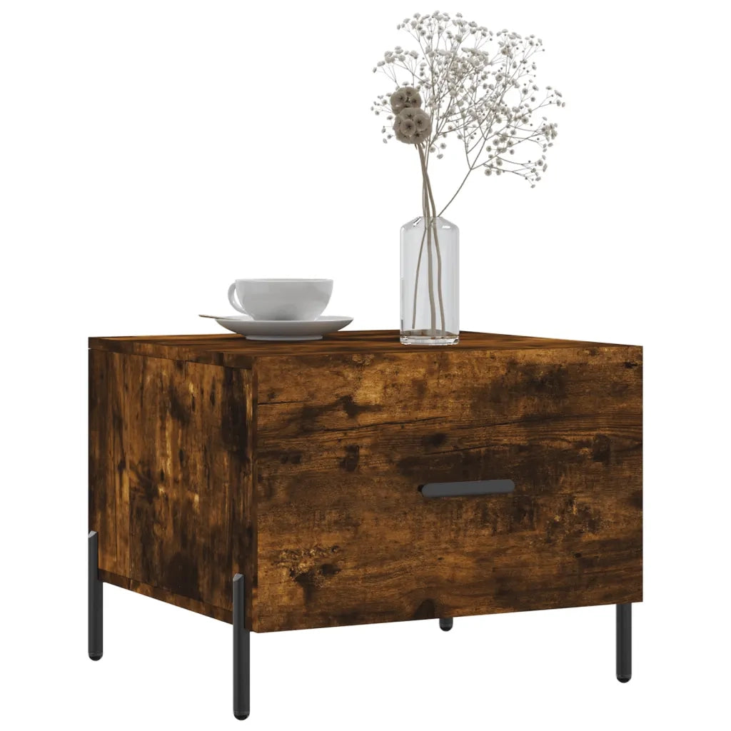 Tavolini Salotto 2 pz Rovere Fumo 50x50x40cm Legno Multistrato 829423