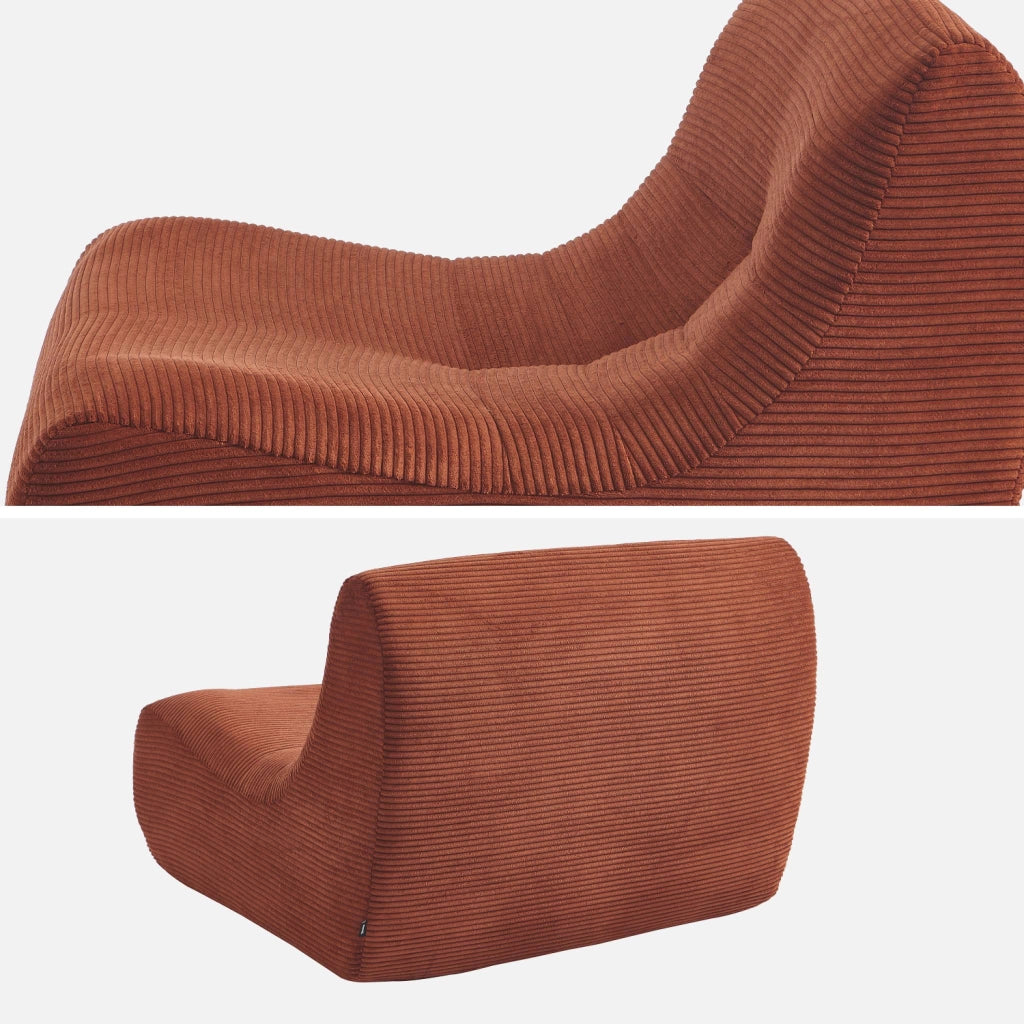 Modulo per divano modulare in velluto a coste, terracotta