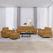 Set di Divani 4 pz con Cuscini Marrone in Velluto