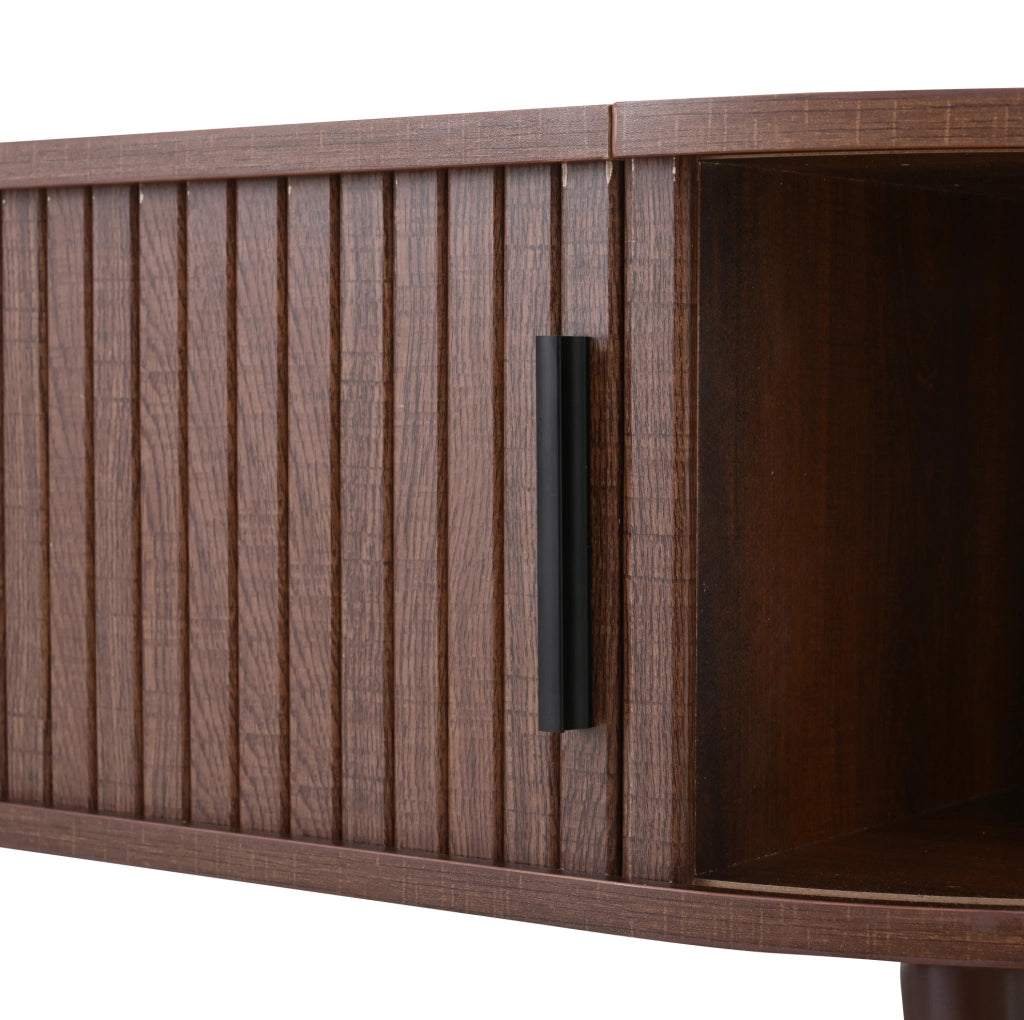 Tavolino da caffè sollevabile 120x50 cm con vano contenitore e ripiani noce
